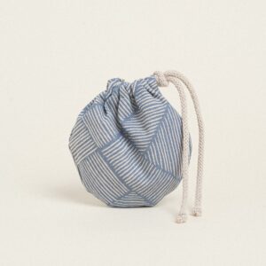 Beauty Home ΠΟΥΓΚΙ ΟΒΑΛ ΜΕ ΚΟΡΔΟΝΙ 13 x 14 cm ΔΙΑΓΩΝΙΕΣ ΓΡΑΜΜΕΣ ΜΠΛΕ