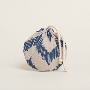 Beauty Home ΠΟΥΓΚΙ ΟΒΑΛ ΜΕ ΚΟΡΔΟΝΙ 13 x 14 cm  ΜΠΛΕ ΖΙΓΚΖΑΓΚ