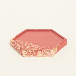 Beauty Home ΚΕΡΑΜΙΚΟ ΠΟΛΥΓΩΝΟ ΣΟΥΒΕΡ ΜΕ ΧΡΥΣΕΣ ΛΕΠΤΟΜΕΡΕΙΕΣ 9 x 10 X 1,2 cm ΜΠΟΡΝΤΟ / ΧΡΥΣΟ