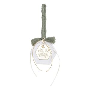 Beauty Home ΚΡΕΜΑΣΤΟ ΠΟΛΥΓΩΝΟ ΚΕΡΑΜΙΚΟ ΜΕ PLEXI LET IT SNOW ΠΡΑΣΙΝΟ ΕΥΚΑΛΥΠΤΟΥ