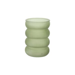 Beauty Home Βάζο γυάλινο Victor – Λαδί Ø8×11,5cm – 380ml