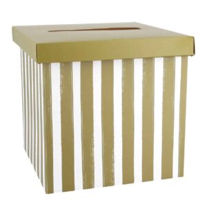 Beauty Home Κουτί από χαρτόνι για ευχετήριες κάρτες – Λαδί λευκό 20x20cm