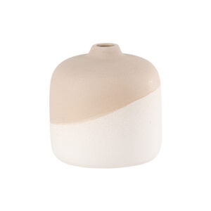 Beauty Home Βάζο κεραμικό Diana σε διχρωμία – κρέμ μπεζ 11×11,5cm