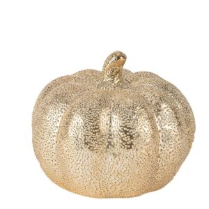 Beauty Home Κεραμική κολοκύθα χρυσή με ανάγλυφο σχέδιο Ø12 x 10.5 cm