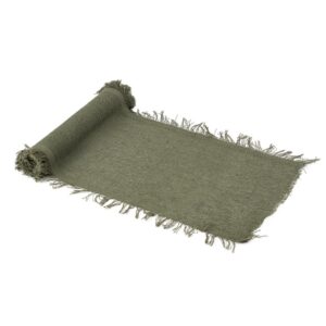 Beauty Home Ράννερ με ξέφτια – Λαδί 30cm x 3m