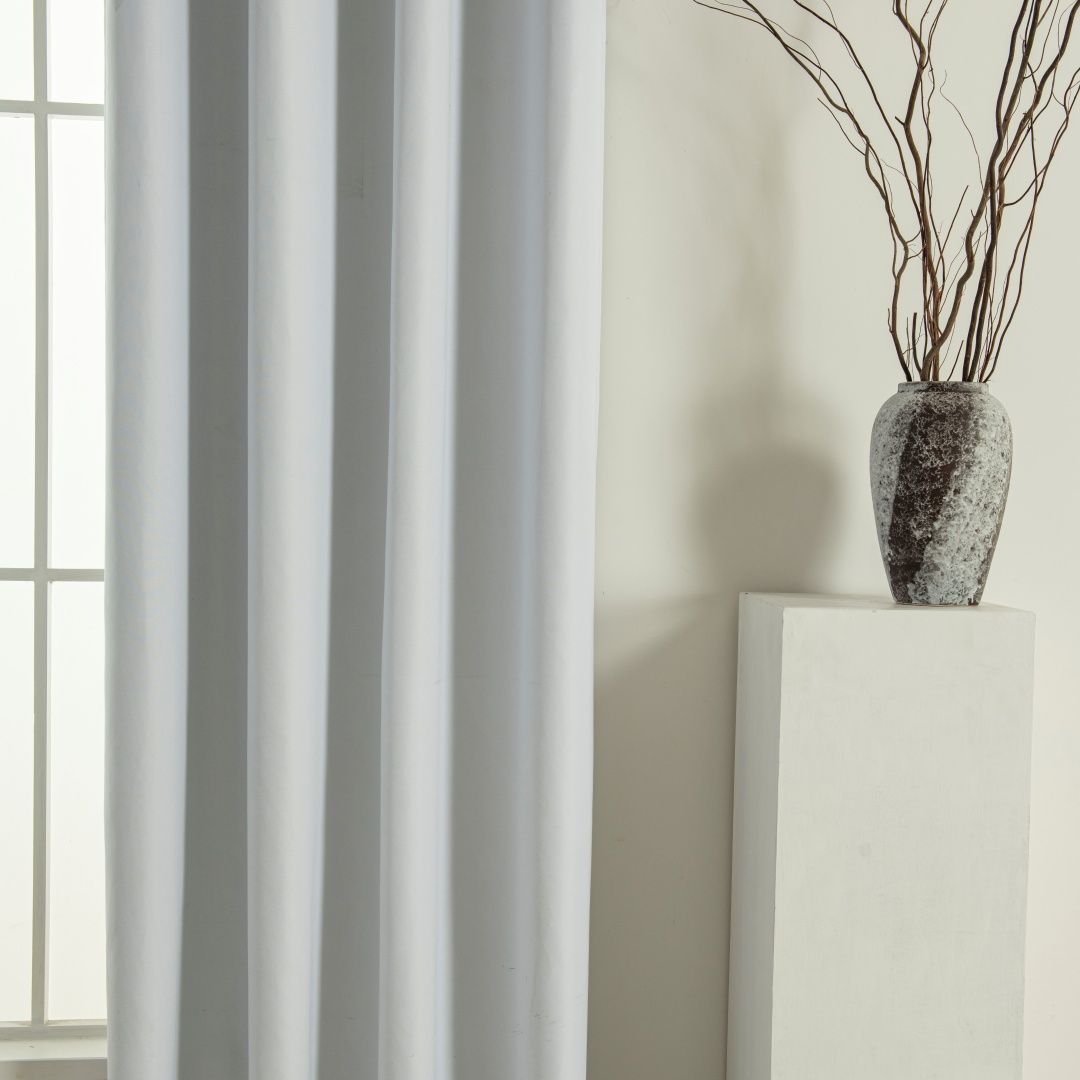 Beauty Home Κουρτίνα Full Blackout σκίασης με 8 κρίκους Soft Art 8391 Ice-Ecru 140x270 Πάγου - Image 3