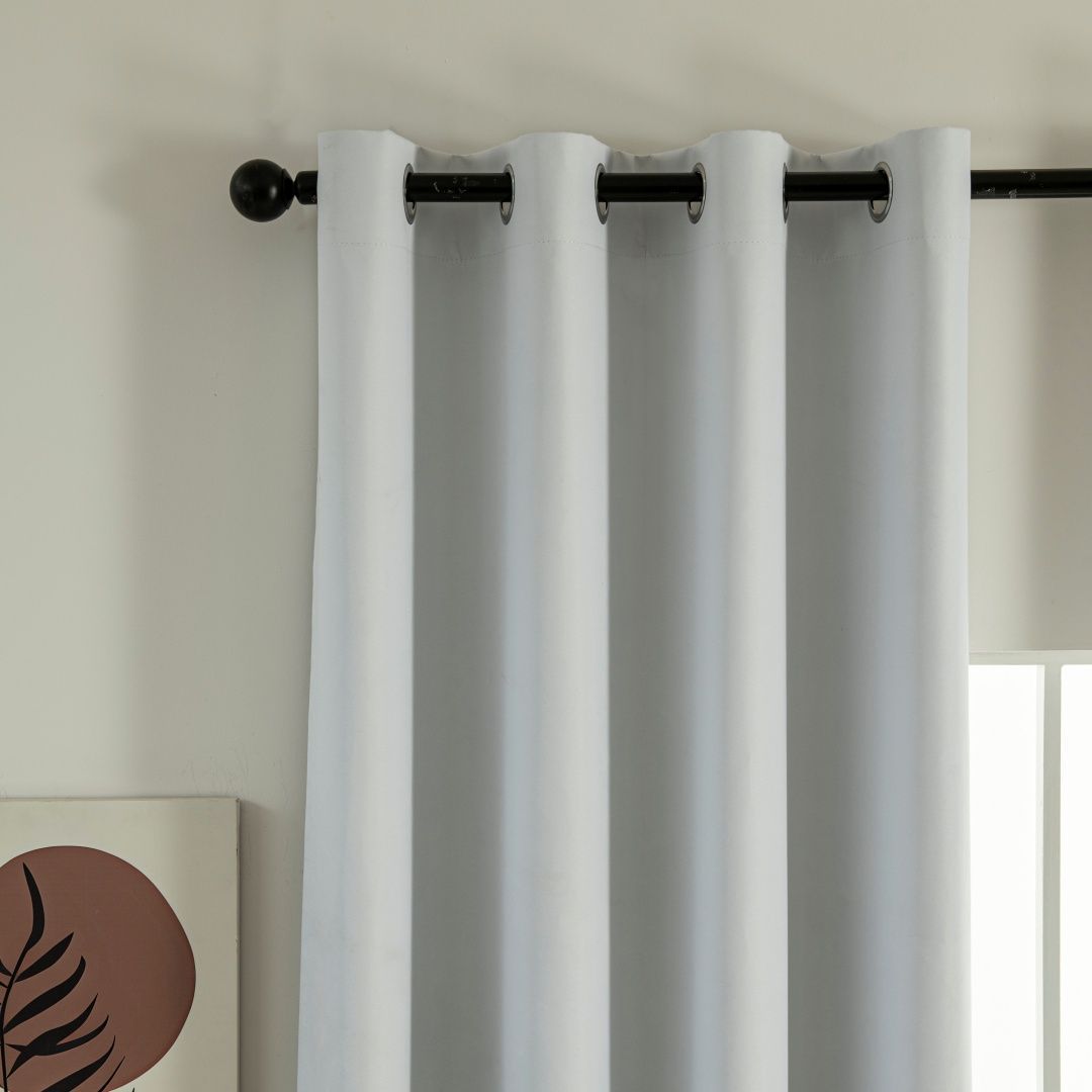 Beauty Home Κουρτίνα Full Blackout σκίασης με 8 κρίκους Soft Art 8391 Ice-Ecru 140x270 Πάγου - Image 4