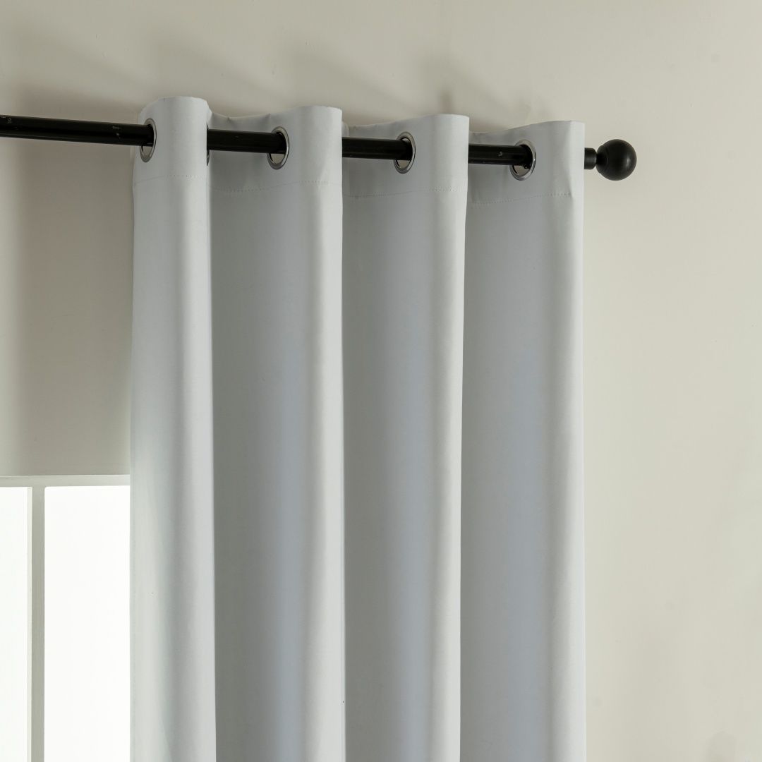 Beauty Home Κουρτίνα Full Blackout σκίασης με 8 κρίκους Soft Art 8391 Ice-Ecru 140x270 Πάγου - Image 5