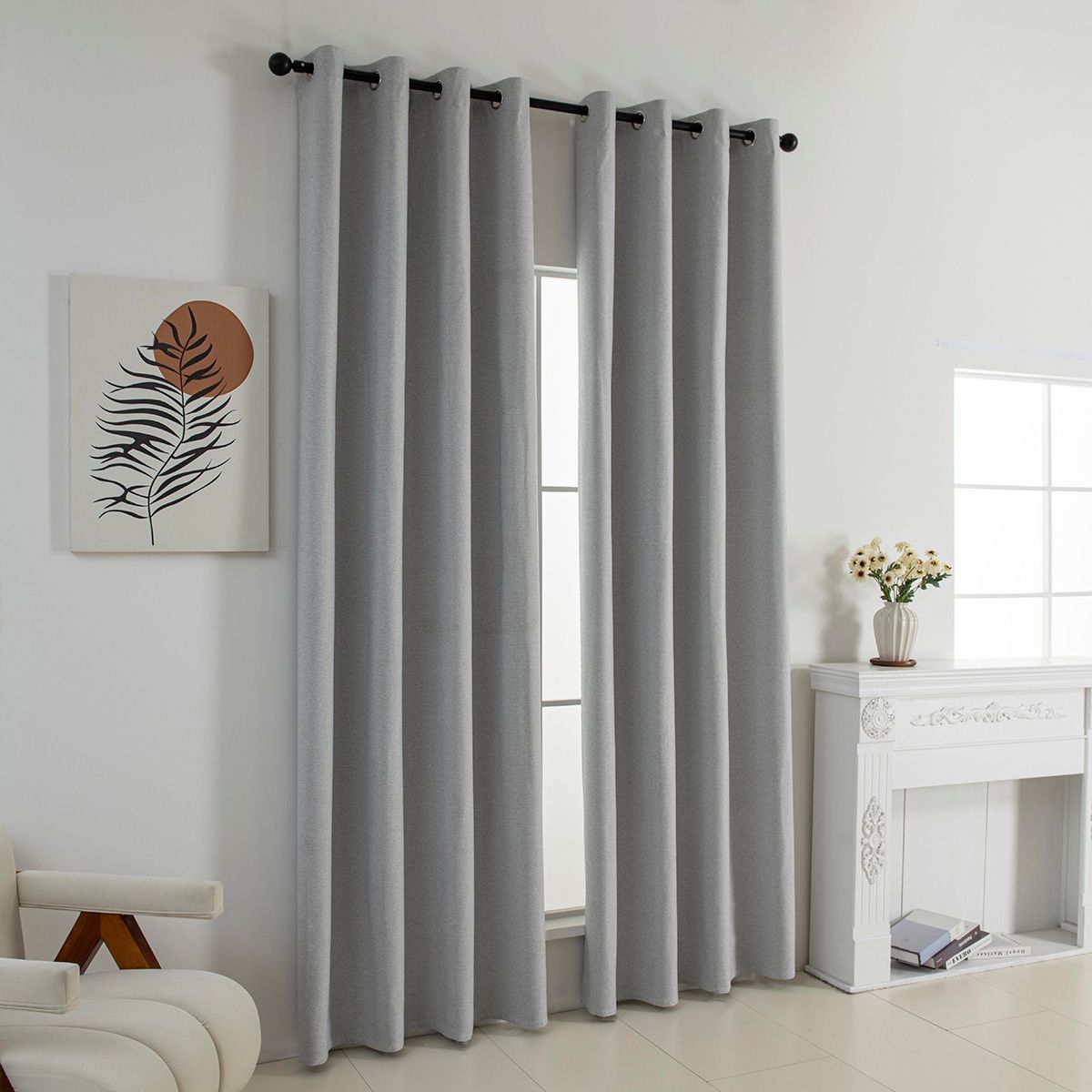 Beauty Home Κουρτίνα Full Blackout σκίασης με 8 κρίκους Elite Art 8392 Light Grey-Νο3 140x270 Ασημί - Image 2