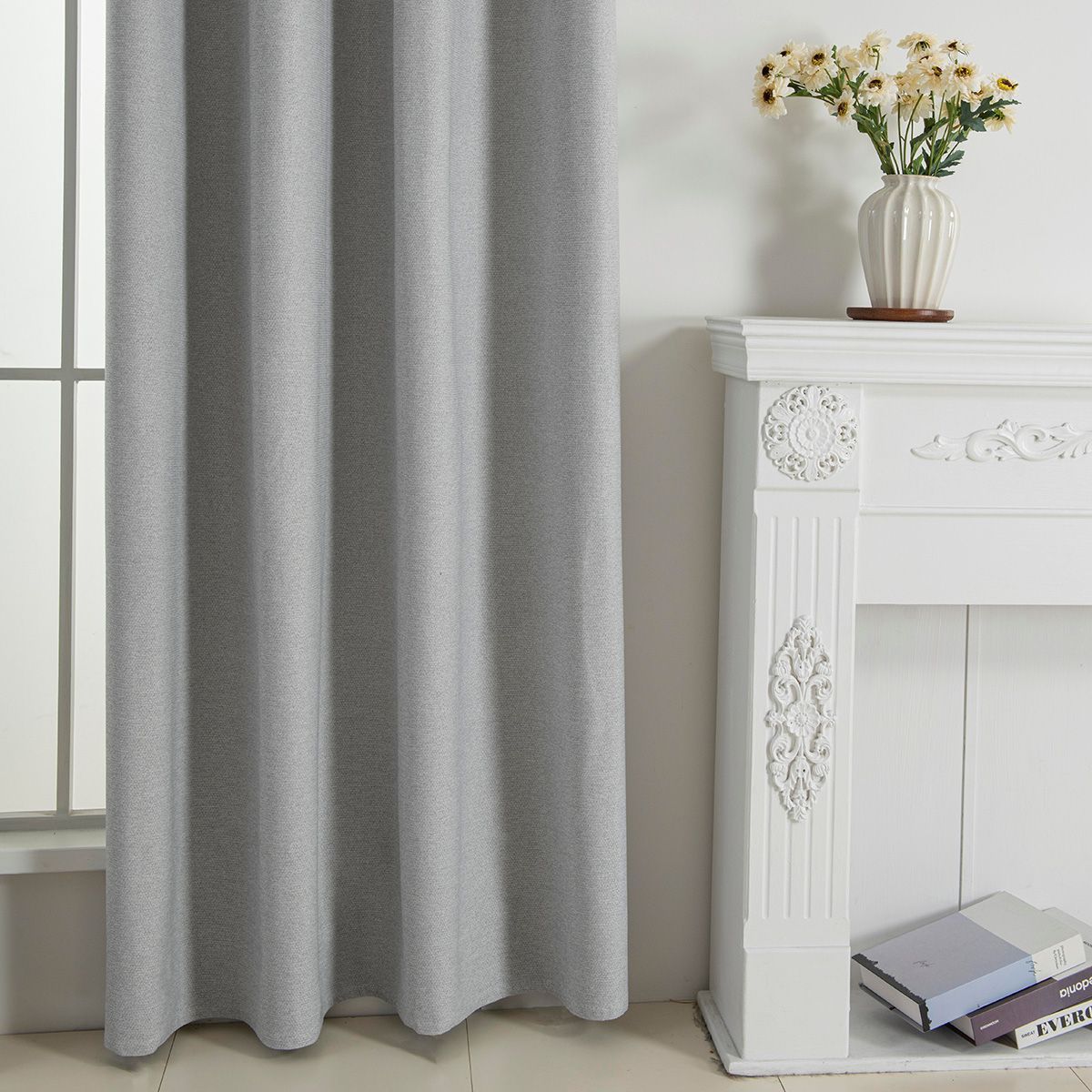 Beauty Home Κουρτίνα Full Blackout σκίασης με 8 κρίκους Elite Art 8392 Light Grey-Νο3 140x270 Ασημί - Image 5