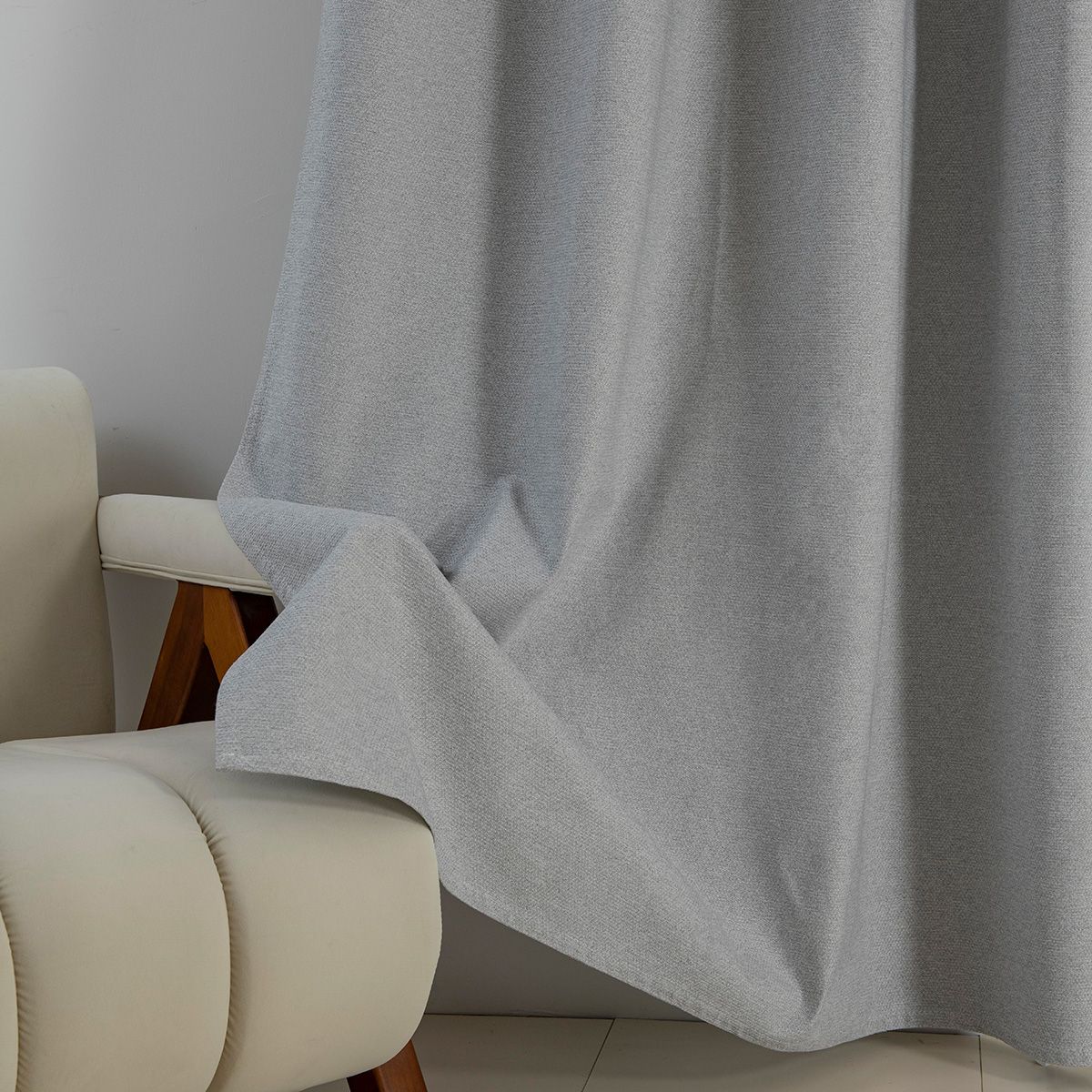 Beauty Home Κουρτίνα Full Blackout σκίασης με 8 κρίκους Elite Art 8392 Light Grey-Νο3 140x270 Ασημί - Image 8