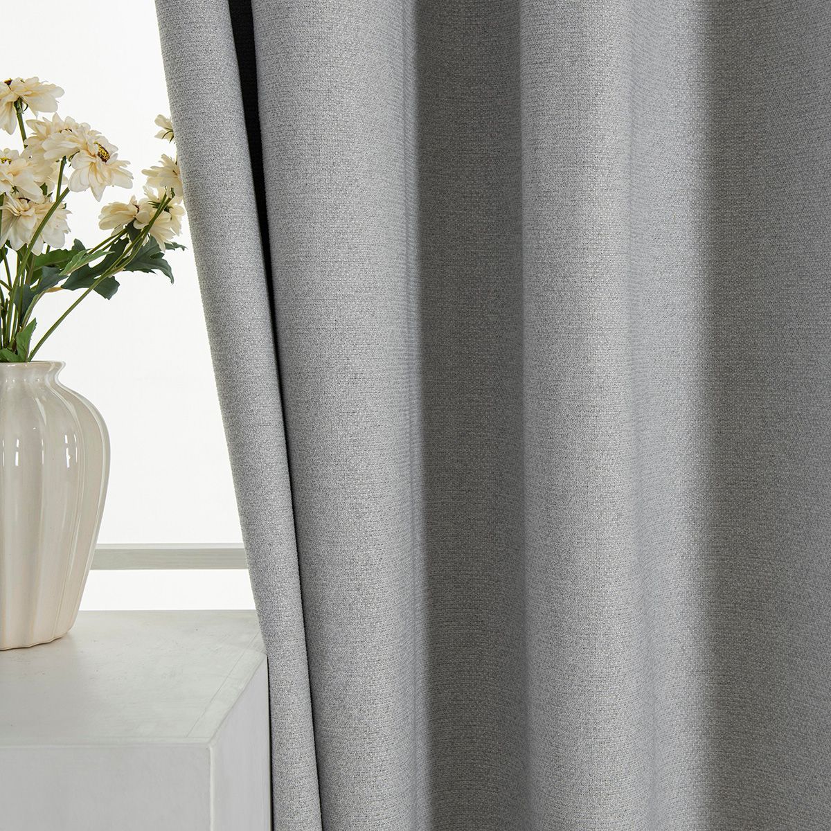 Beauty Home Κουρτίνα Full Blackout σκίασης με 8 κρίκους Elite Art 8392 Light Grey-Νο3 140x270 Ασημί - Image 10