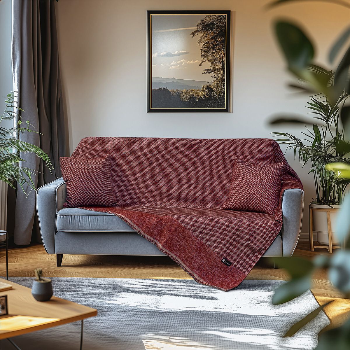 Beauty Home Ριχτάρι Τριθέσιο Art 8639 170x290 Κόκκινο