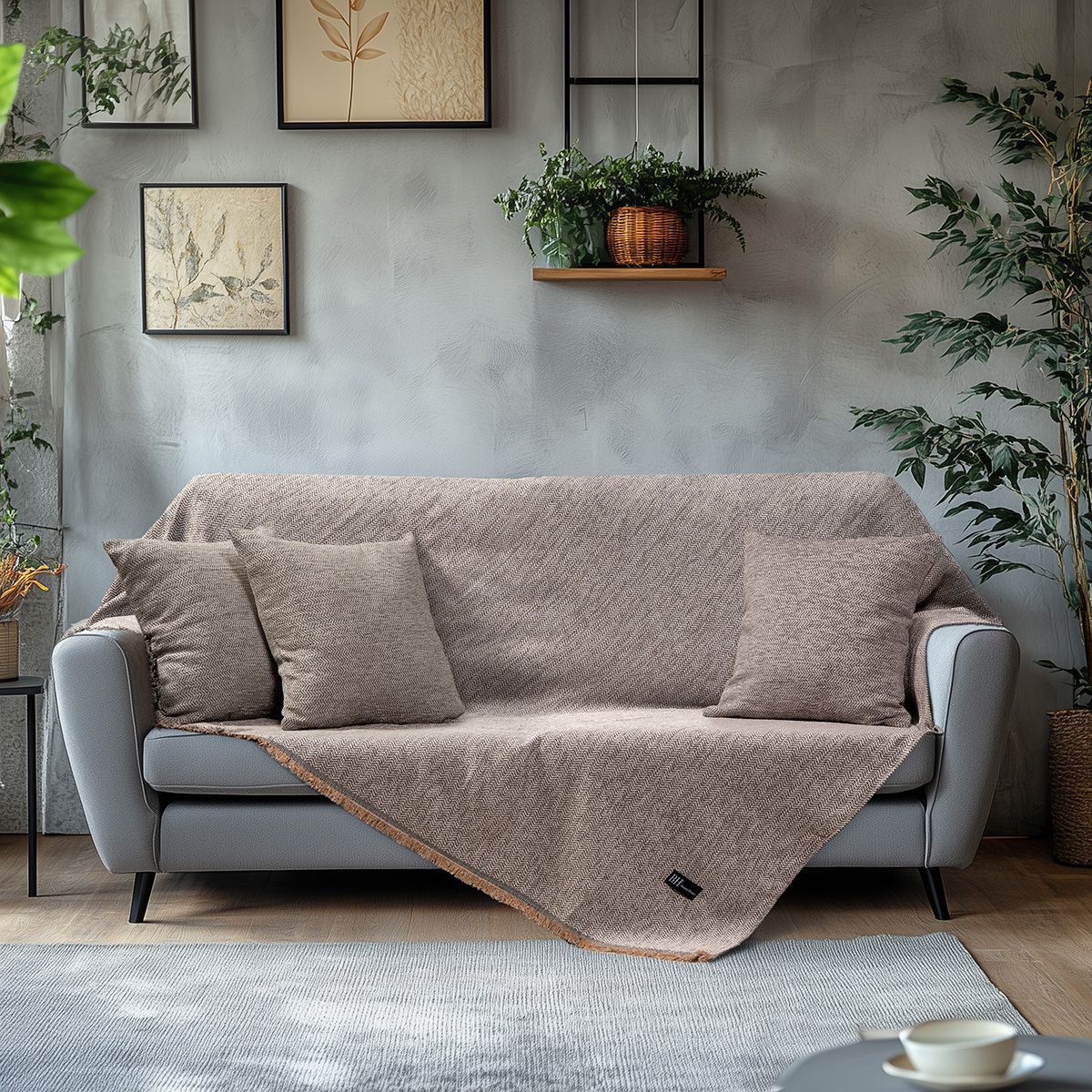 Beauty Home Ριχτάρι Τετραθέσιο Art 8645 170x350 Μπεζ