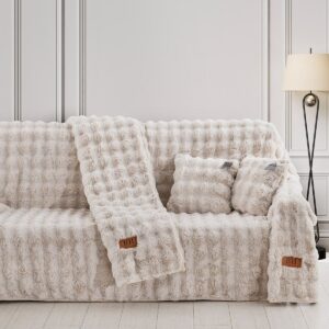 Beauty Home Γούνινο Σετ ριχτάρι 3τμχ Art 8723 (180×160+180×250+180×300) Εκρού