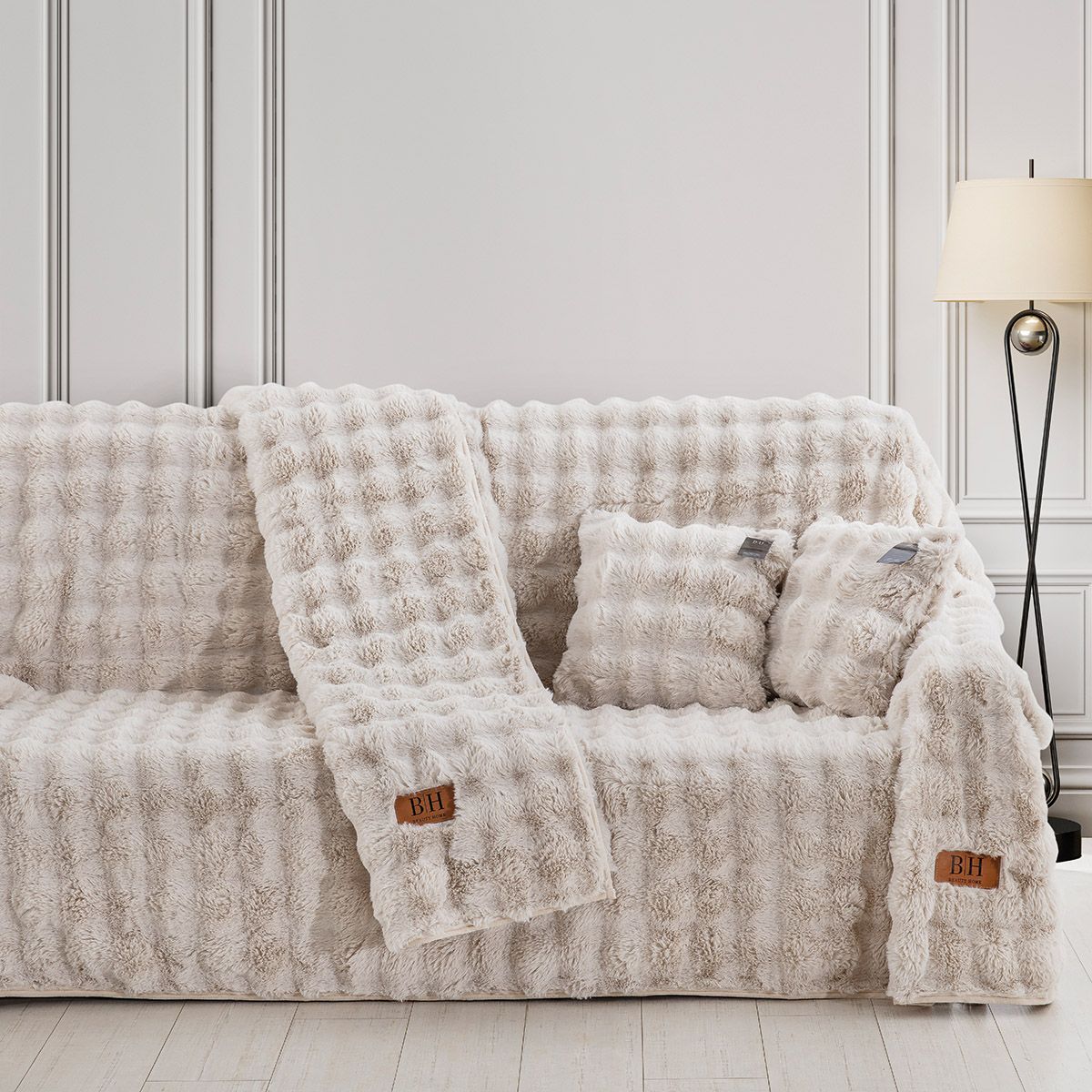 Beauty Home Γούνινο ριχτάρι Μονοθέσιο Art 8723 180x160 Εκρού