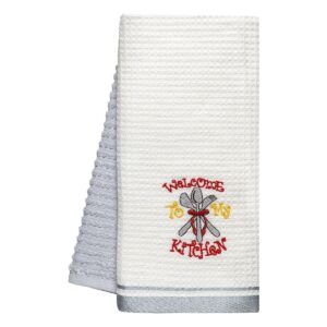 Beauty Home Ποτηρόπανα σετ 2τμχ Welcome Art 8811 40×60 Γκρι