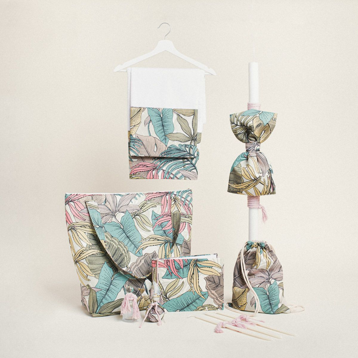 Beauty Home ΣΕΤ ΒΑΠΤΙΣΗΣ ΤΡΟΠΙΚΟ ΠΑΣΤΕΛ - Image 2