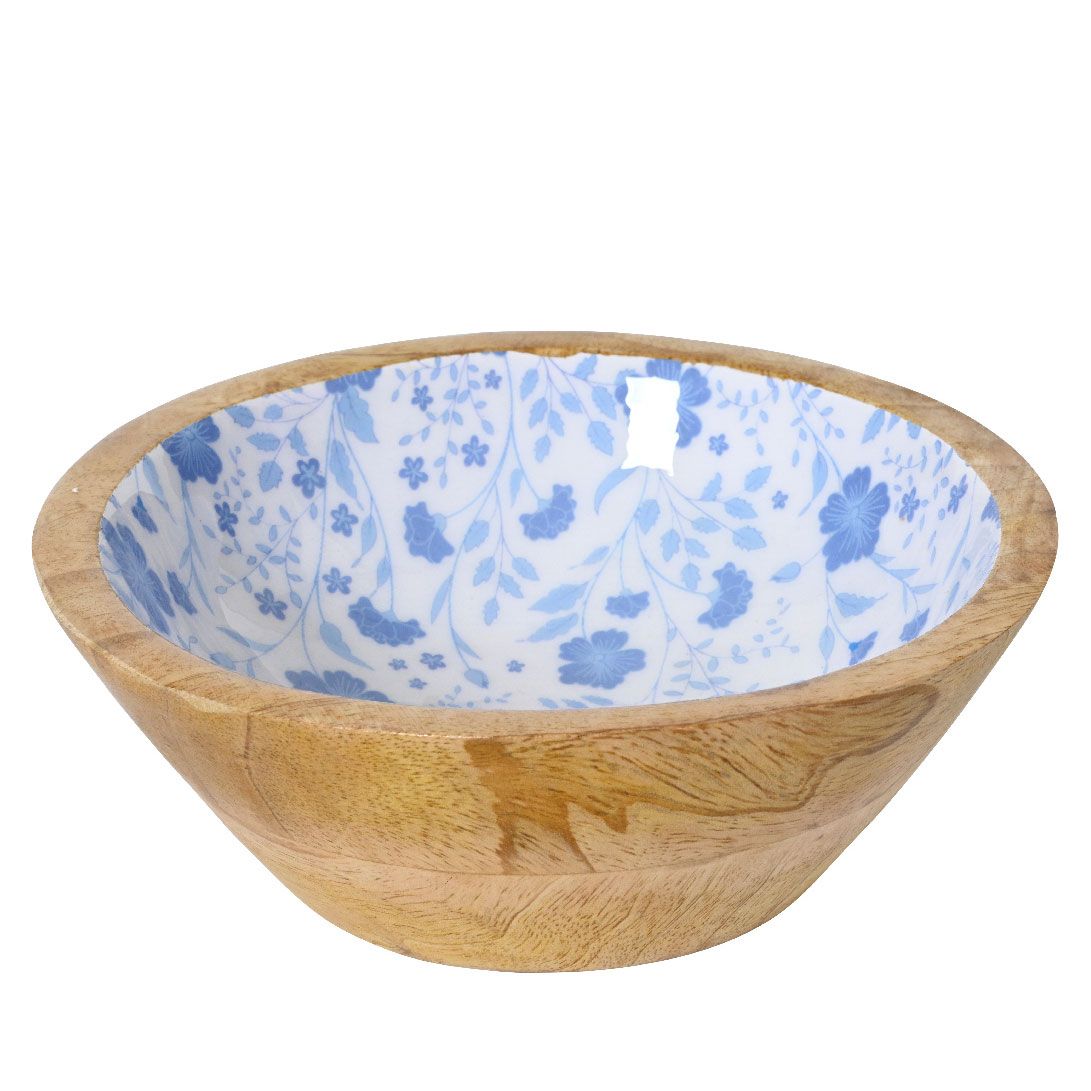 Beauty Home Μπώλ απο Ξυλο Μάνγκο με Λουλούδια 25cm x 10cm - Image 2