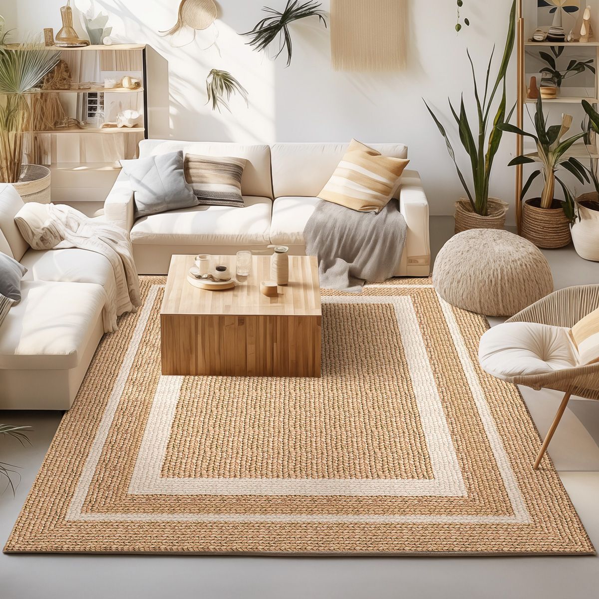 Beauty Home Χαλί Tropic Art 9138 133x190 Μπεζ,Λευκό - Image 2