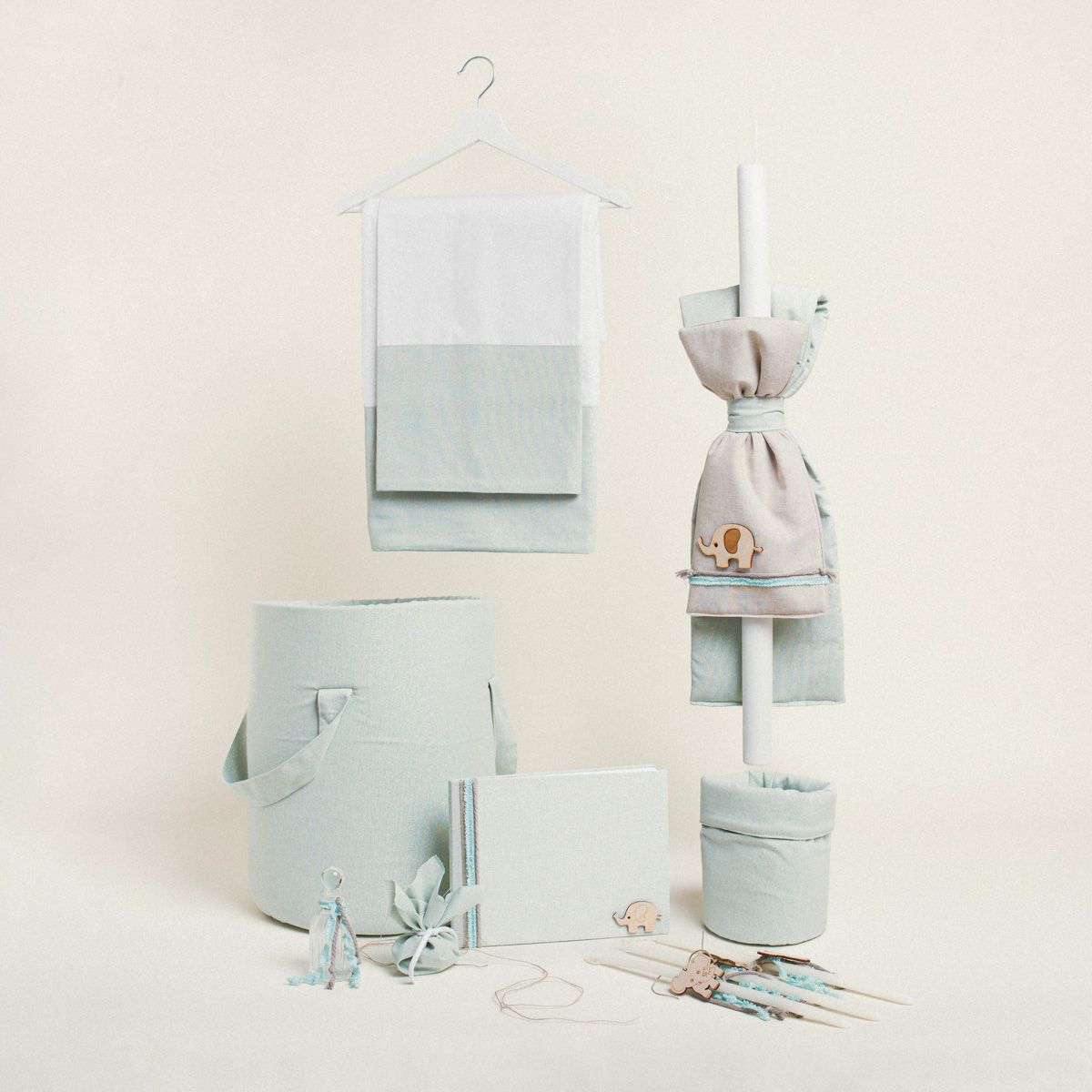 Beauty Home ΣΕΤ ΒΑΠΤΙΣΗΣ ΕΛΕΦΑΝΤΑΚΙ ΒΕΡΑΜΑΝ ΧΡΥΣΟ LUREX - Image 2