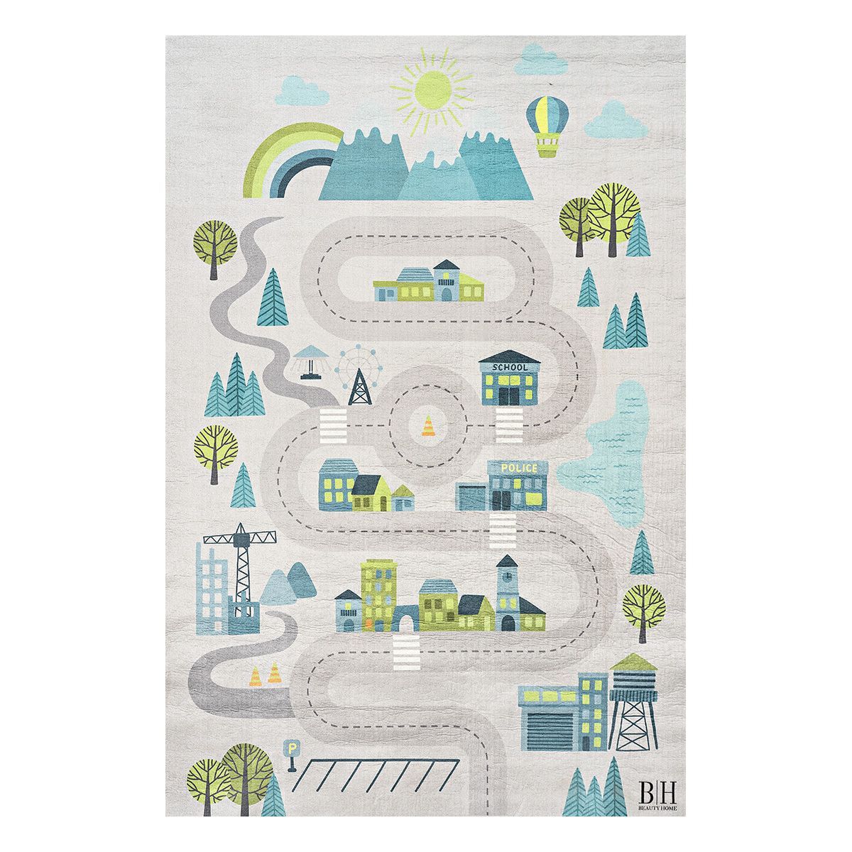 Beauty Home Χαλί παιδικό Fun Art 9560 120x180 Γκρι