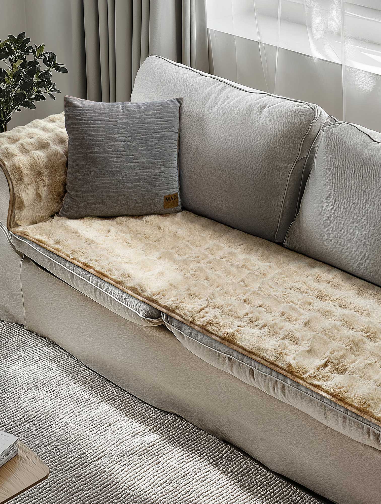 Μεμονωμένο γούνινo κάλύμμα FLAURA BEIGE MADI