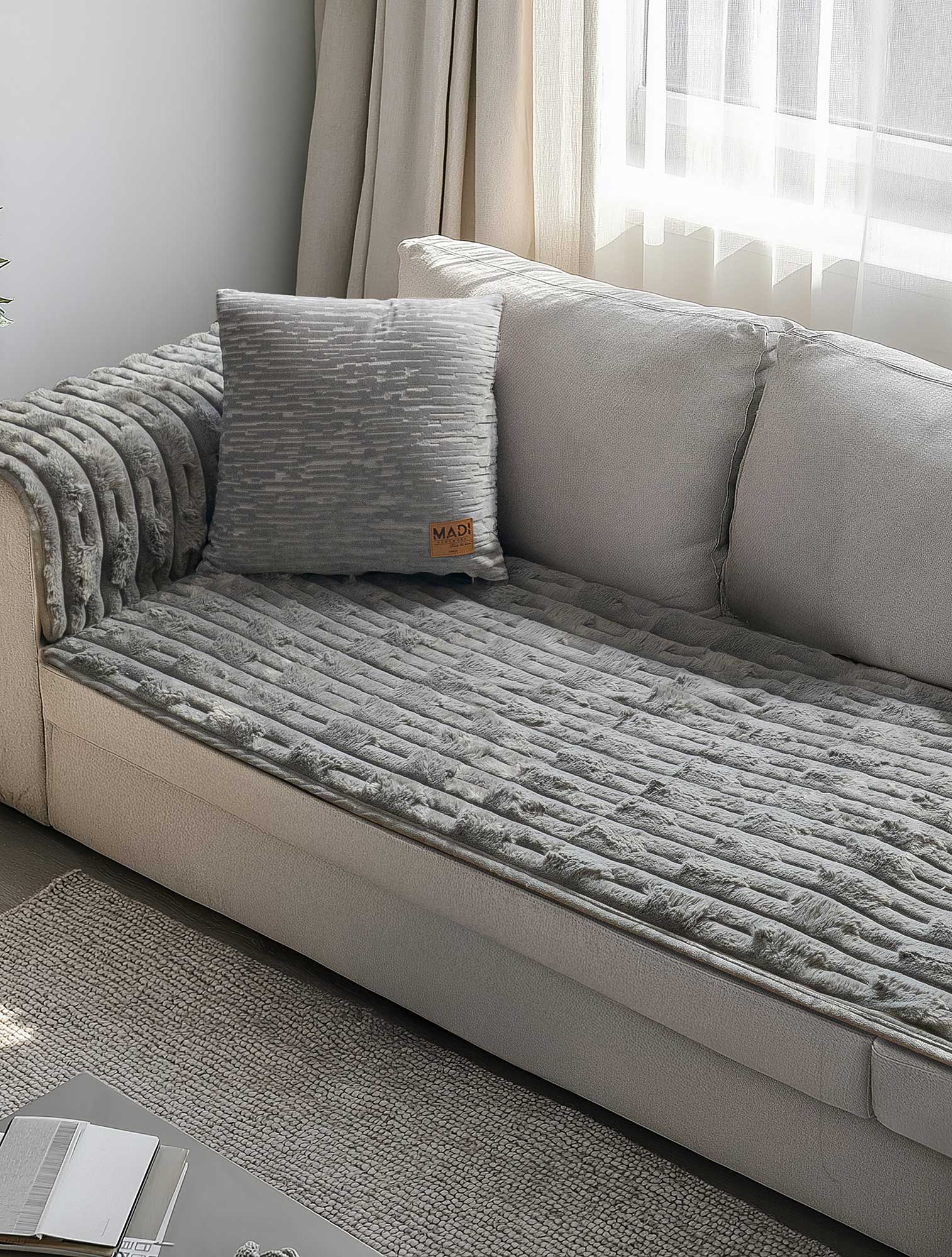 Μεμονωμένο γούνινo κάλύμμα FLAURA GREY MADI