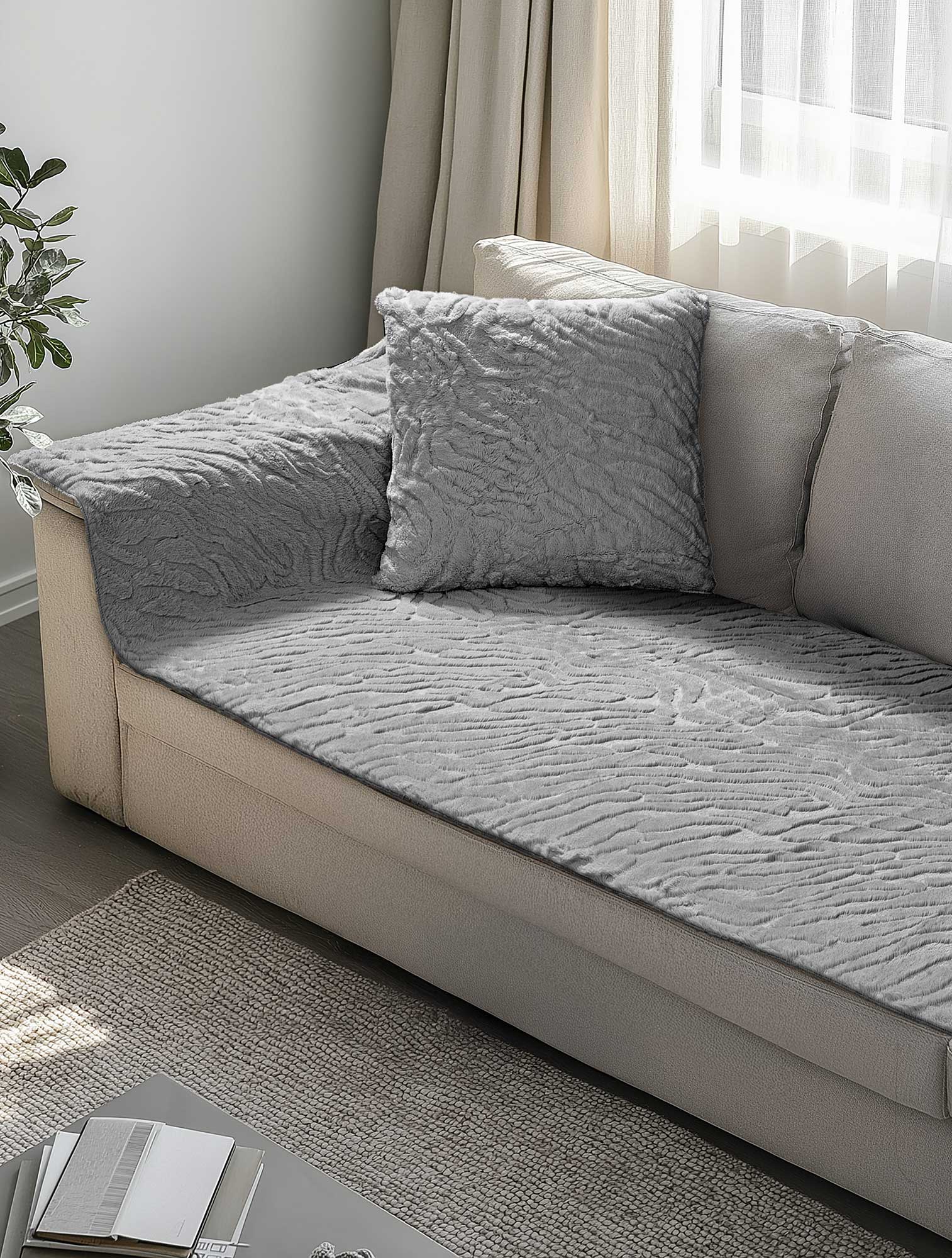 Μεμονωμένο γούνινo κάλυμμα SERANI GREY MADI