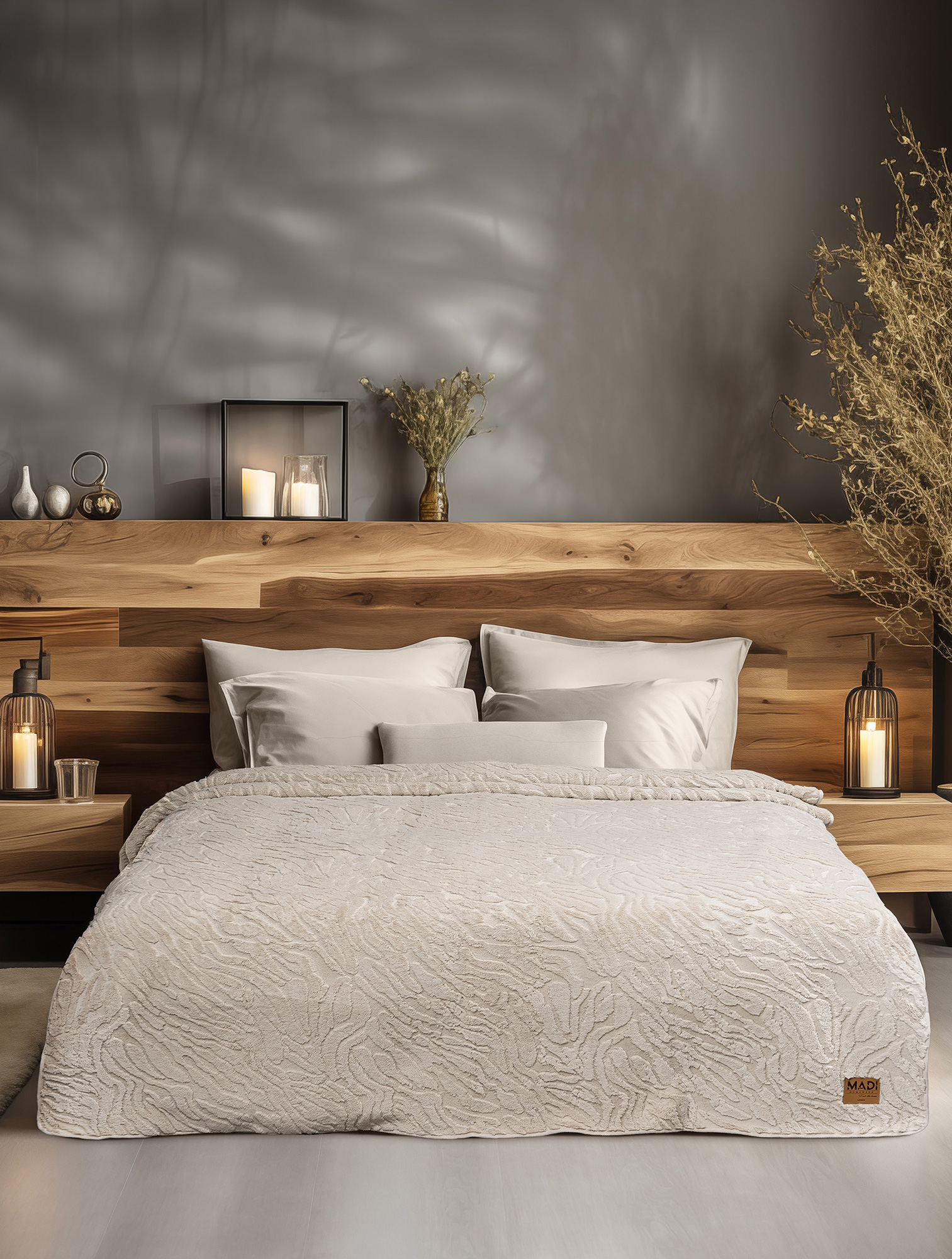 Κουβέρτα γούνινη ZANORIA BEIGE MADI