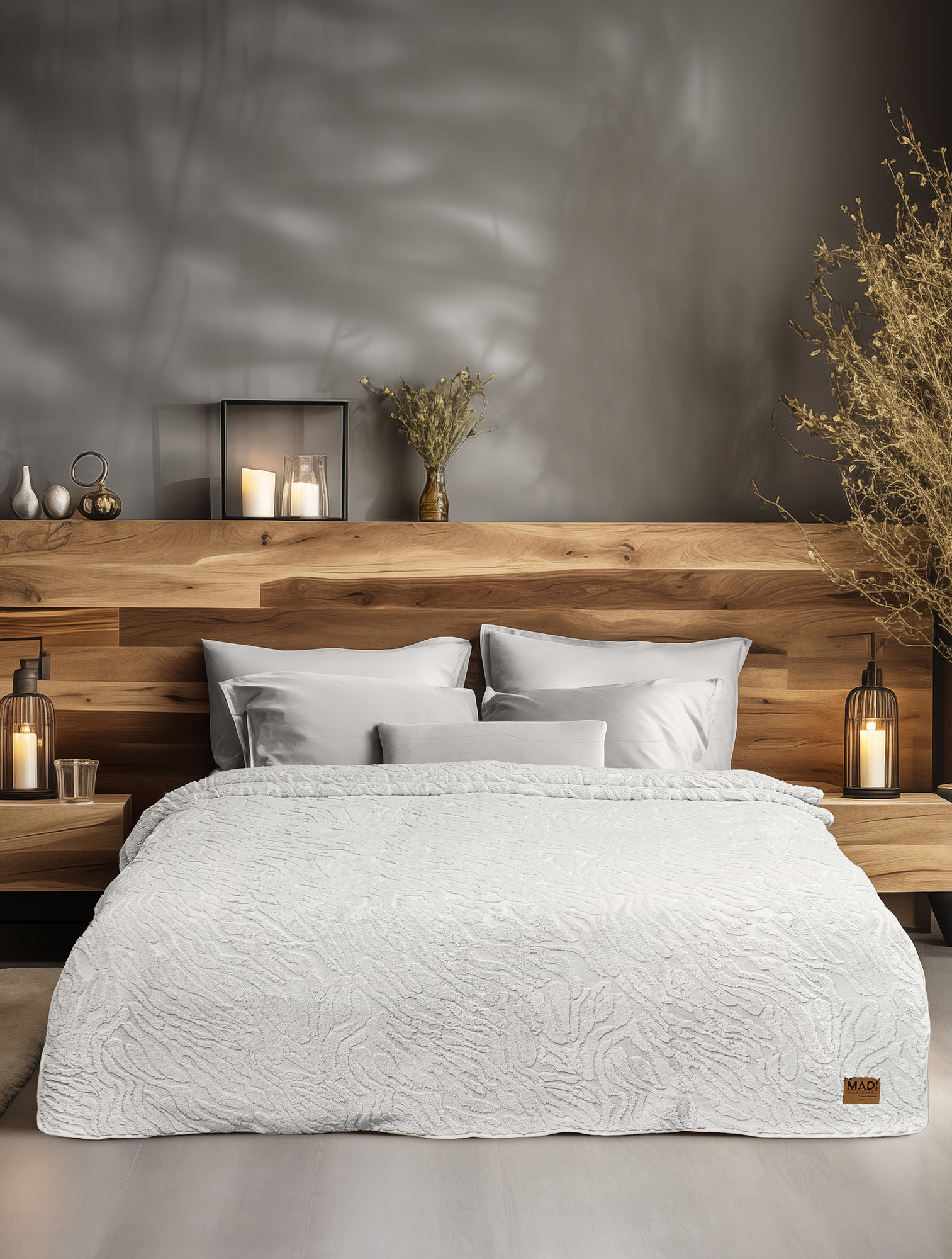 Κουβέρτα γούνινη ZANORIA WHITE MADI