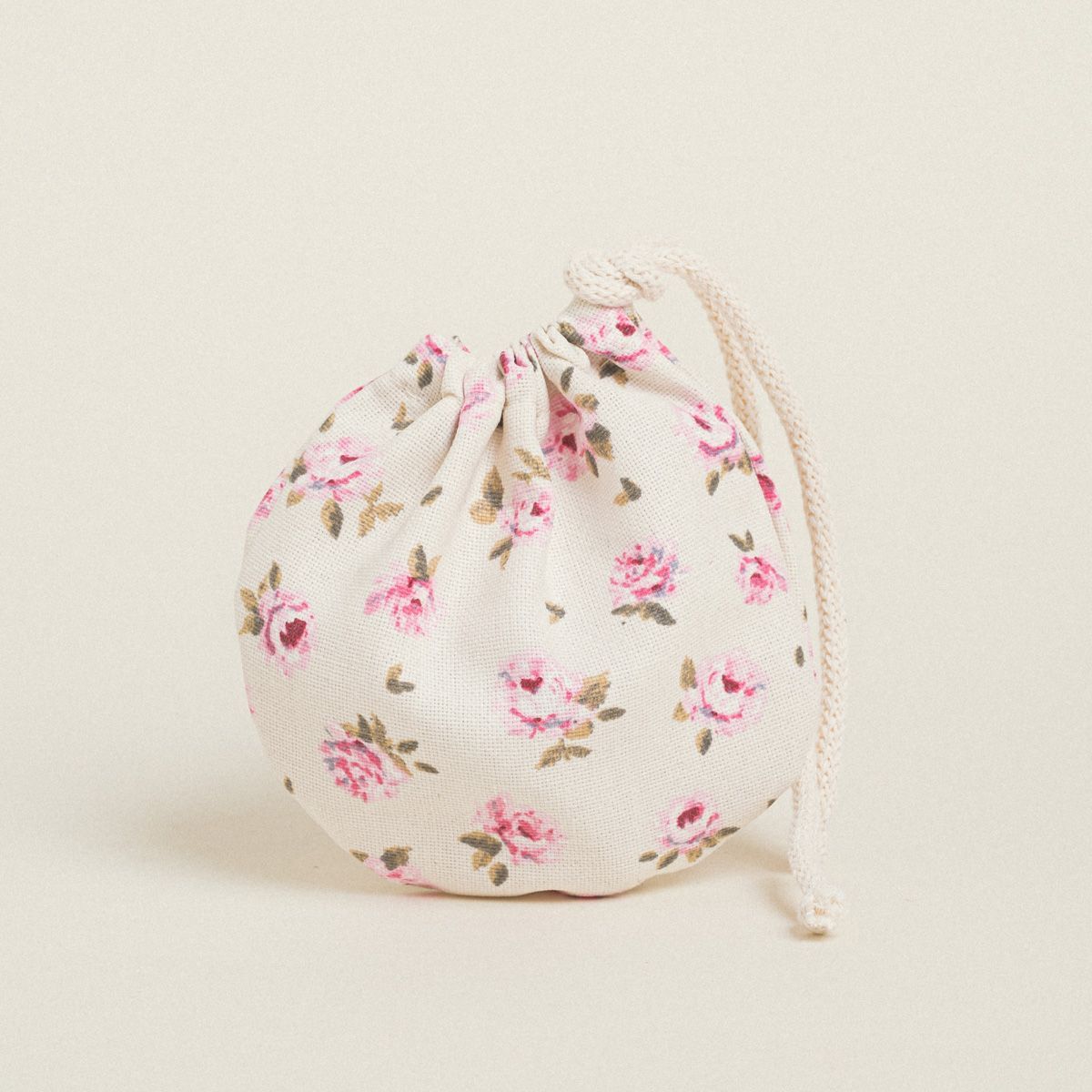 Beauty Home ΠΟΥΓΚΙ ΟΒΑΛ ΜΕ ΚΟΡΔΟΝΙ 13 x 14 cm ΜΙΝΙ ΦΛΟΡΑΛ ΕΚΡΟΥ