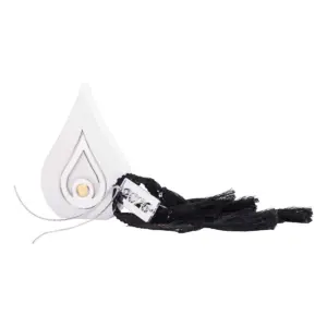 Beauty Home ΕΠΙΤΡΑΠΕΖΙΟ ΚΕΡΑΜΙΚΟ ΔΑΚΡΥ ΜΕ PLEXI GLASS MATI ΧΡΥΣΟ ΛΕΥΚΟ