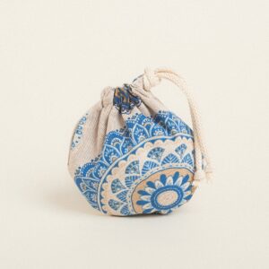 Beauty Home ΠΟΥΓΚΙ ΟΒΑΛ ΜΕ ΚΟΡΔΟΝΙ 13 x 14 cm ΜΠΛΕ ΜΑΝΤΑΛΑ