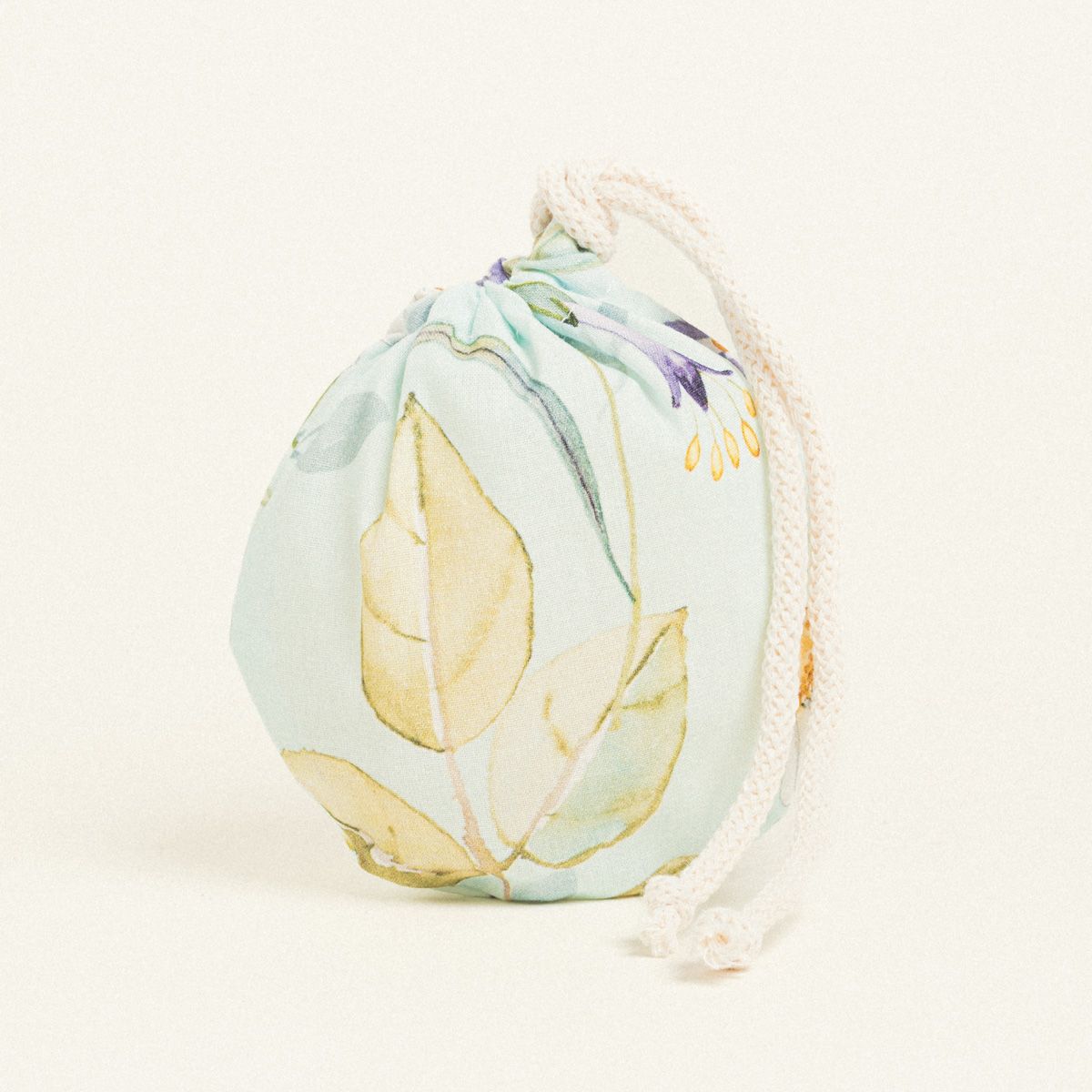 Beauty Home ΠΟΥΓΚΙ ΟΒΑΛ ΜΕ ΚΟΡΔΟΝΙ 13 x 14 cm ΠΟΠΛΙΝΑ ΑΝΘΗ ΣΕ ΒΕΡΑΜΑΝ ΦΟΝΤΟ - Image 2