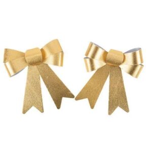 Beauty Home Σετ 2 Διακοσμητικών Φιογκών σε Μεταλλικό Χρυσό 16 x 18,5 cm