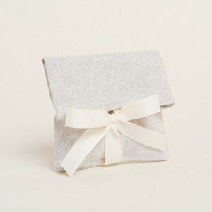 Beauty Home ΠΟΥΓΚΙ ΜΕ ΚΟΡΔΕΛΑ 12 x 17 cm ΓΚΡΙ ΑΣΗΜΙ LUREX