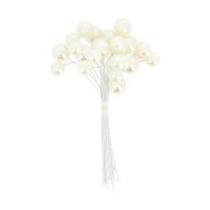 Beauty Home 24 Λευκές Περλέ Στρας με σύρμα 10cm – 1cm και 1,3cm