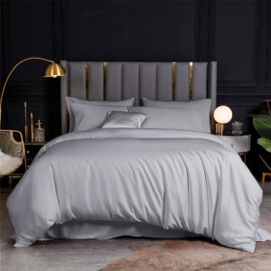 Beauty Home Σετ σεντόνια υπέρδιπλα με λάστιχο Bamboo 300tc Art 12051 Silver Fantasy 170×200+35 Γκρι