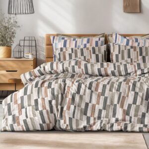 Beauty Home Σετ παπλωματοθήκη φανελένια μονή Pinot Art 12632 160×240 Μπεζ,Πράσινο