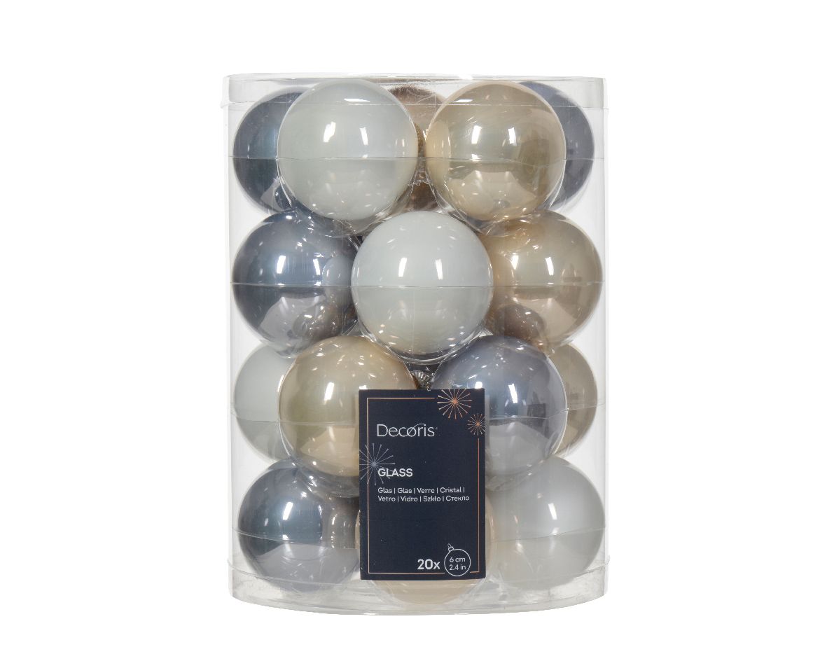 ΓΥΑΛΙΝΕΣ ΜΠΑΛΕΣ 3 ΧΡΩΜΑΤΑ 6 cm ΣΕΤ 20 ΤΜΧ Beauty Home - Image 4