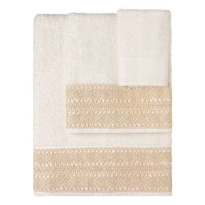 Beauty Home Σετ πετσέτες 3τμχ με δαντέλα Art 3440 (30×50+50×90+70×140) Εκρού