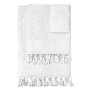 Beauty Home Σετ πετσέτες 3τμχ με φουντάκια Art 3443 (30×50+50×90+70×140) Λευκό