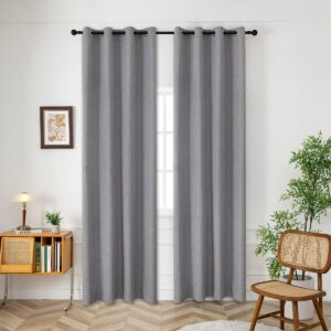 Beauty Home Κουρτίνα μεσαίας σκίασης με 8 μεταλλικούς κρίκους Illusion Art 8445 140×270 Γρανίτης