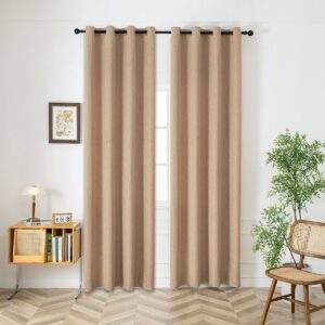 Beauty Home Κουρτίνα μεσαίας σκίασης με 8 μεταλλικούς κρίκους Illusion Art 8445 140×270 Άμμου