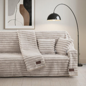 Beauty Home Γούνινο ριχτάρι Μονοθέσιο Stripe Art 8725 180×160 Μπεζ