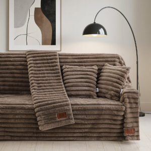 Beauty Home Γούνινο ριχτάρι Μονοθέσιο Stripe Art 8726 180×160 Μόκα