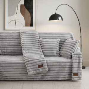 Beauty Home Γούνινο ριχτάρι Μονοθέσιο Stripe Art 8727 180×160 Γκρι