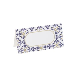 Beauty Home 10 χάρτινες ετικέτες θέσης “Dolce Vita” – Μπλε, Λευκό και Χρυσό 8 x 4 cm