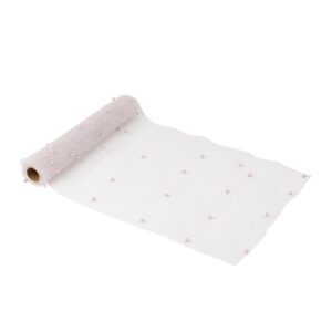 Beauty Home Ράννερ με πέρλες – Ροζ οργάντζα 28 cm x 5 m